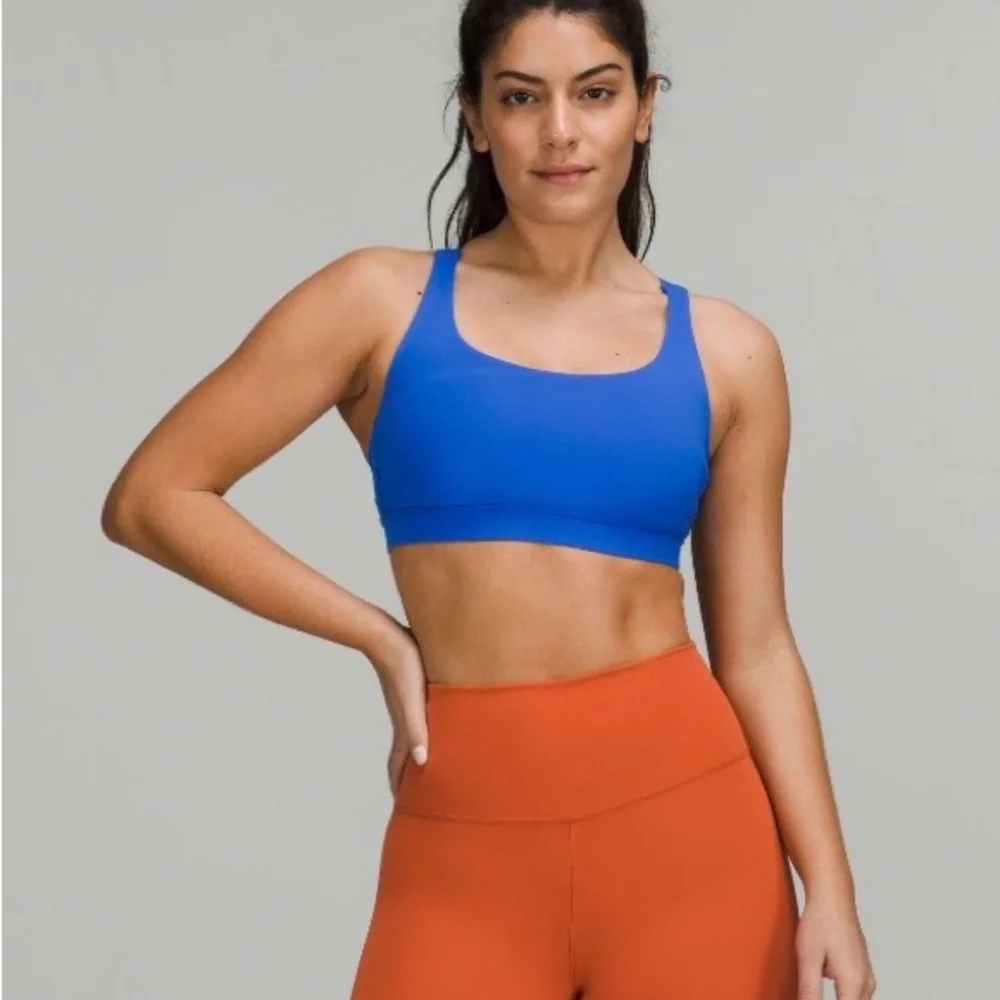 Lululemon Energy Bra-Medium Support-B-D Cups: Size 14 - Blazer Blue Tone - Picture 1 of 5